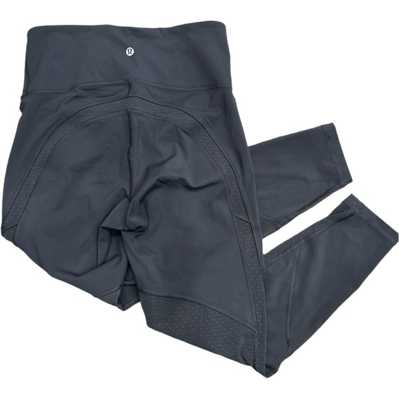 lululemon athletica Pants - Lululemon Gray with mesh detail High-Waisted Leggings medium Size 8